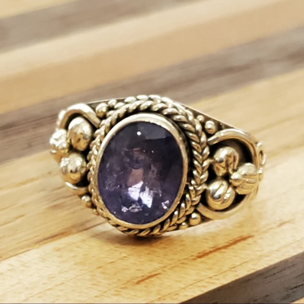 Artisan Rough Cut Tanzanite In SS Ring Sz 8 (NWOT) New Without Tags - Picture 8 of 16